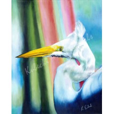 Bad Hair Day – White Egret Fine Art Print by Karen A. Kubacki