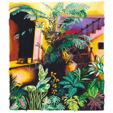 Enchanted Reception – Barbados Tropical Courtyard Fine Art Print by Karen A. Kubacki