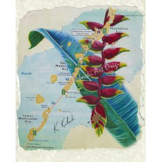 MM85 Lobster Claw – Florida Keys Lobster Claw Map Fine Art Print