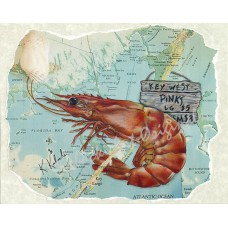 Pinks by the Pound – Florida Keys Pink Shrimp Map Art Print